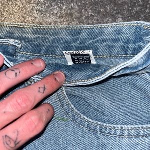 Ripped knee mom jeans